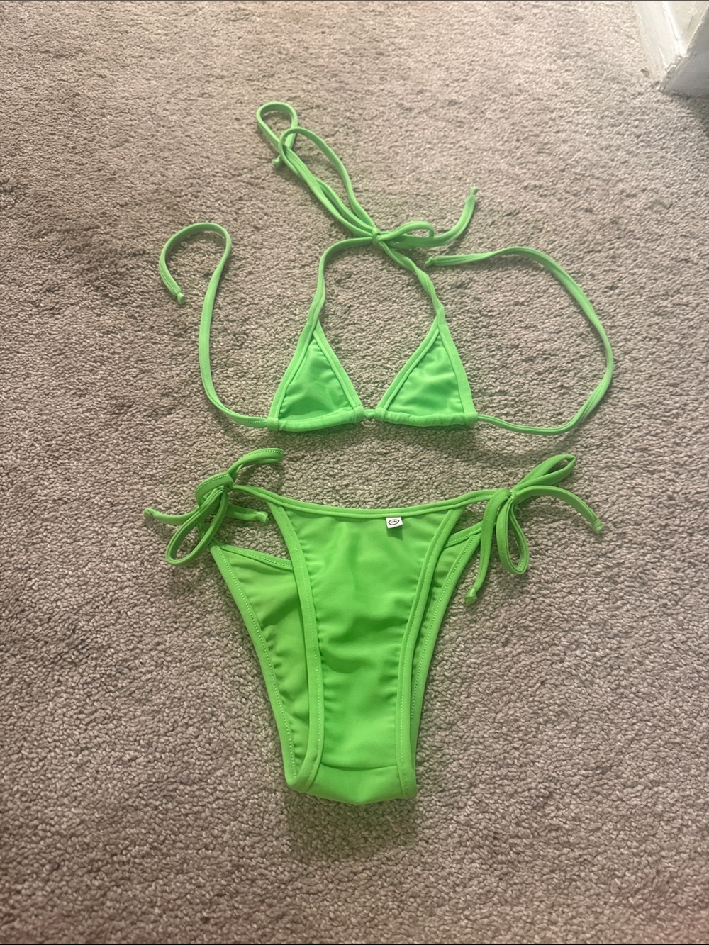 Neon Green Micro Kitten Swim Set